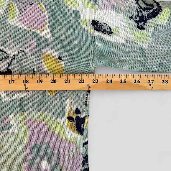 Nic + Zoe Women's Greenhouse Garden Sweater Blue Cotton V-Neck Size XL - Picture 9 of 11